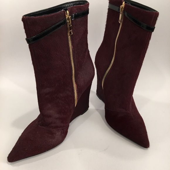 Burberry Prorsum Calfskin Ankle Wedge Boots - Picture 2 of 8